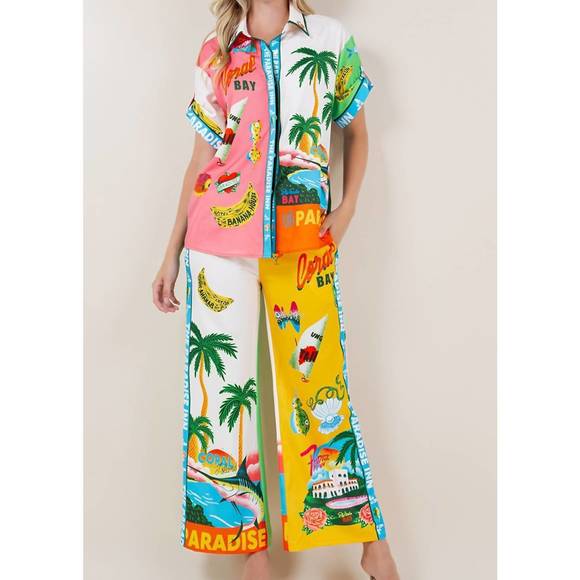 NEW UNISHE beach vacation 2-piece set in black - Picture 1 of 6